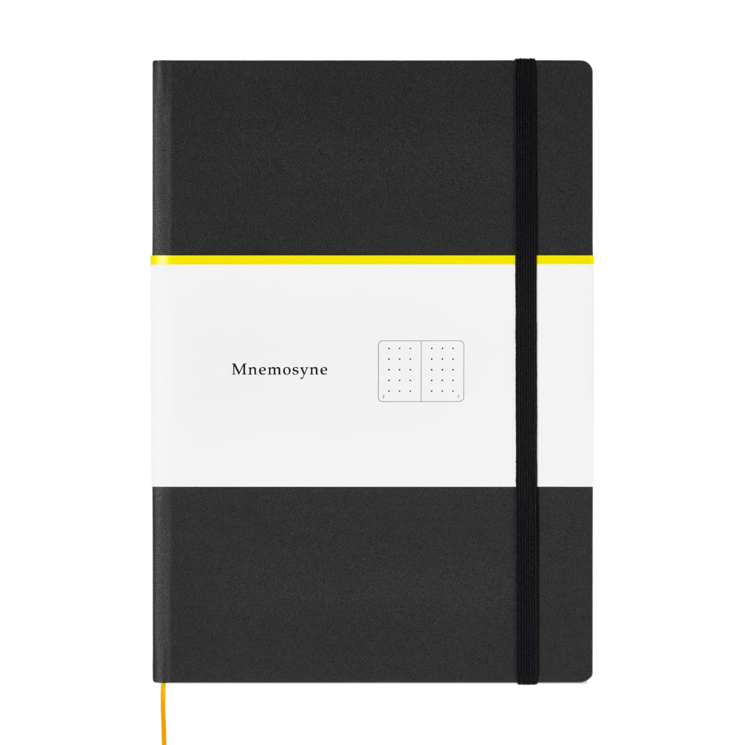 Maruman Mnemosyne A5 Journal Hardcover Notebook - Black — side view