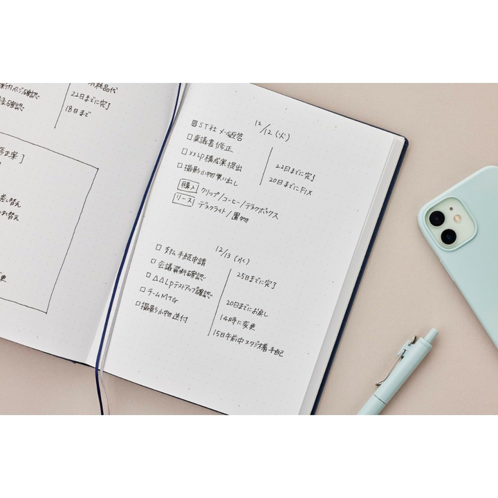 Maruman Mnemosyne A5 Journal Hardcover Notebook - Black — flat lay
