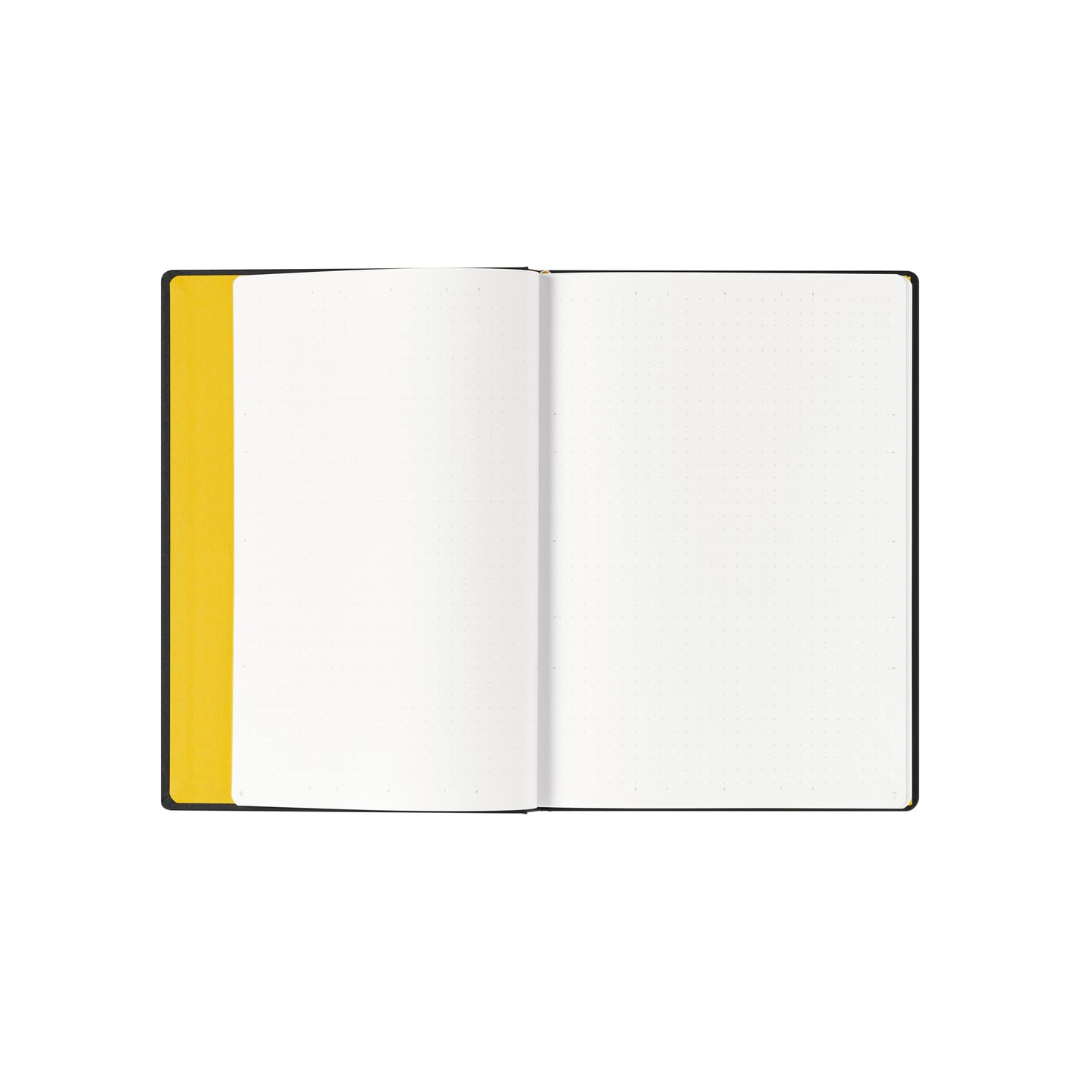 Maruman Mnemosyne A5 Journal Hardcover Notebook - Black — angle view