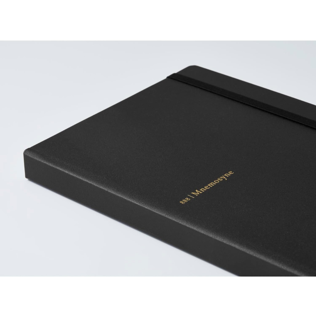Maruman Mnemosyne A5 Journal Hardcover Notebook - Black — flat lay