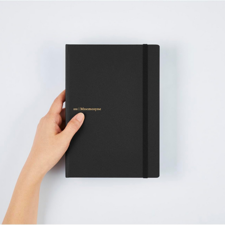 Maruman Mnemosyne A5 Journal Hardcover Notebook - Black — flat lay