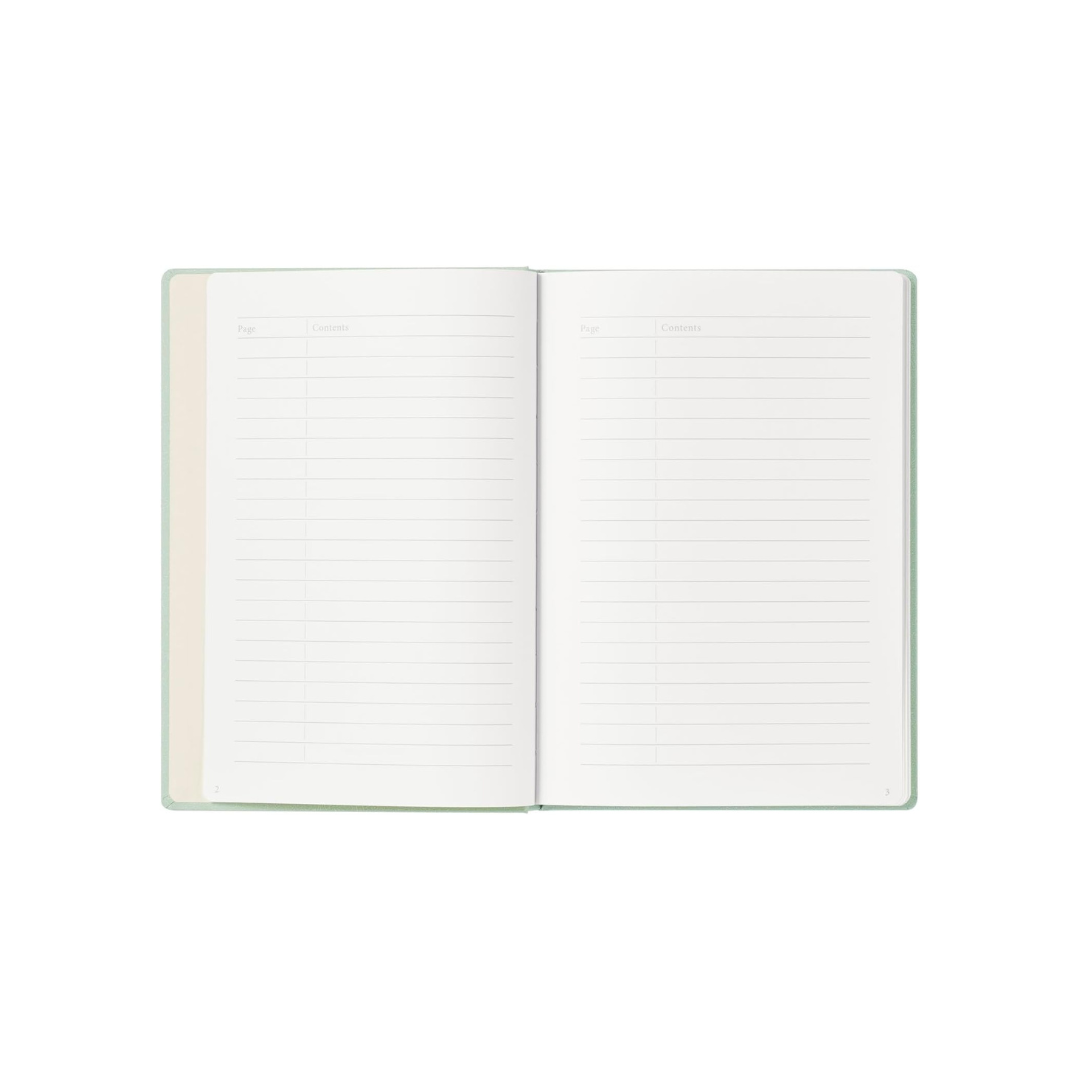 Maruman Mnemosyne A5 Journal Hardcover Notebook - Mint Green — close-up