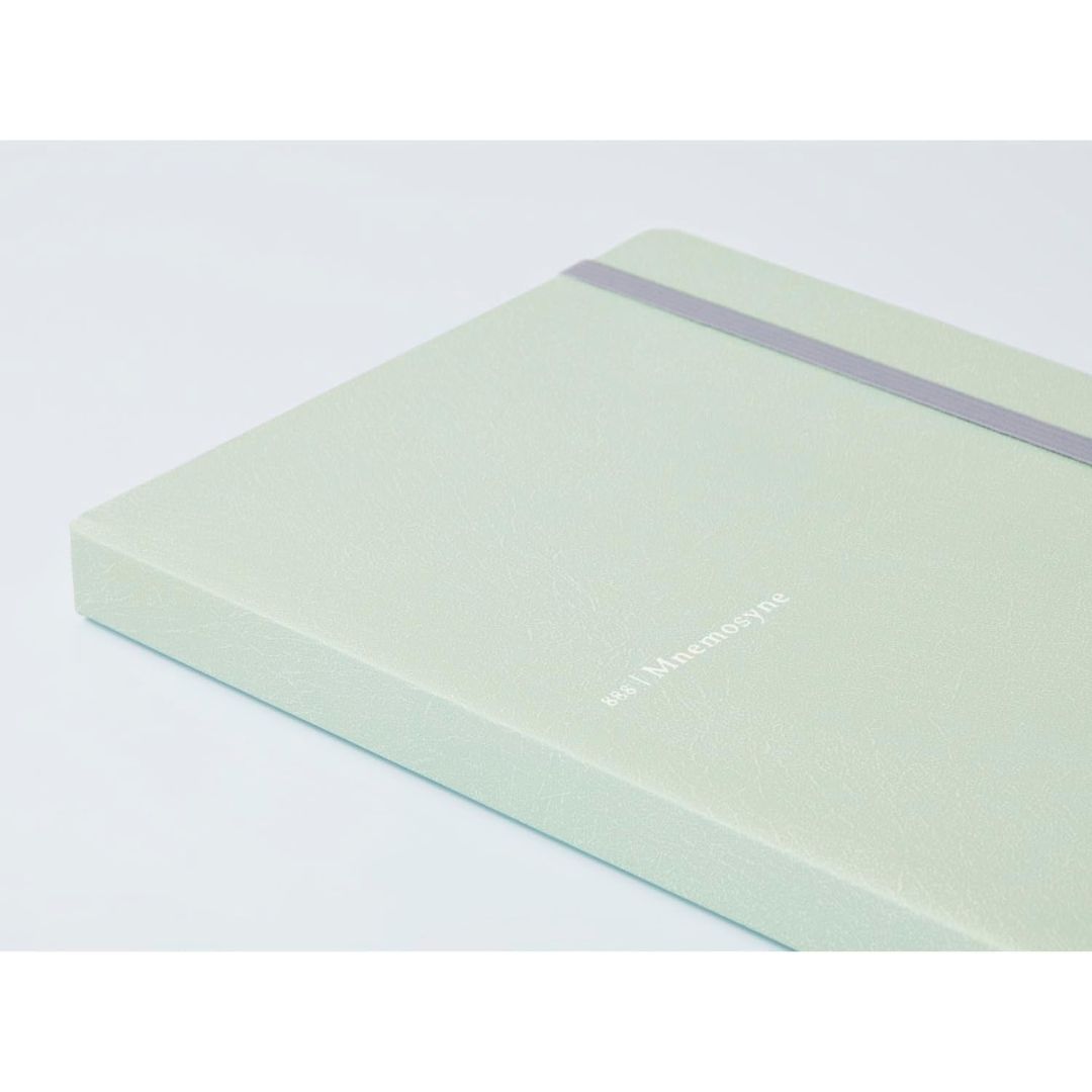Maruman Mnemosyne A5 Journal Hardcover Notebook - Mint Green — in use