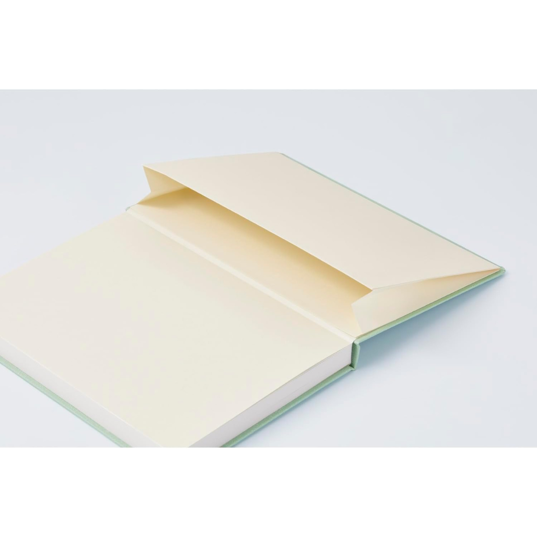 Maruman Mnemosyne A5 Journal Hardcover Notebook - Mint Green — flat lay