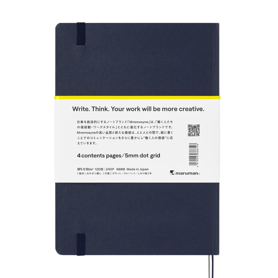 Maruman Mnemosyne A5 Journal Hardcover Notebook - Navy — with packaging