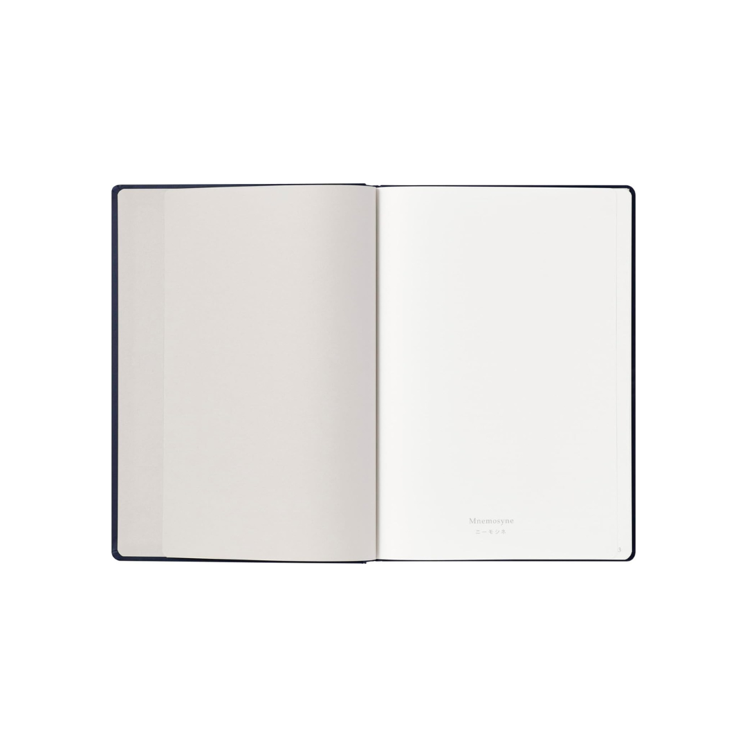 Maruman Mnemosyne A5 Journal Hardcover Notebook - Navy — close-up