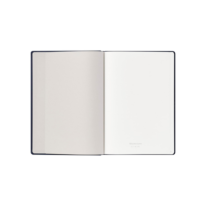 Maruman Mnemosyne A5 Journal Hardcover Notebook - Navy — close-up