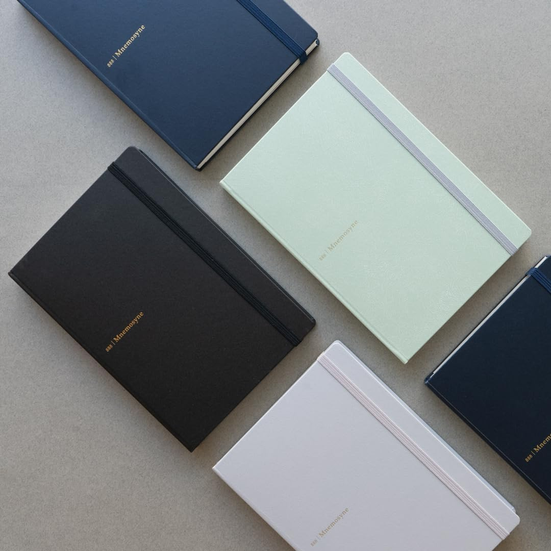 Maruman Mnemosyne A5 Journal Hardcover Notebook - Light Gray — flat lay
