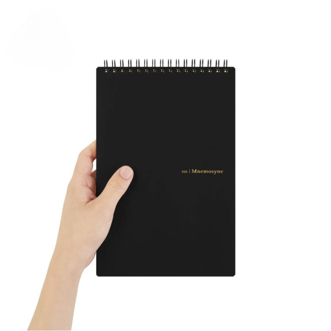 Maruman Mnemosyne A5 Memo Pad - Ruled (Black) — in use