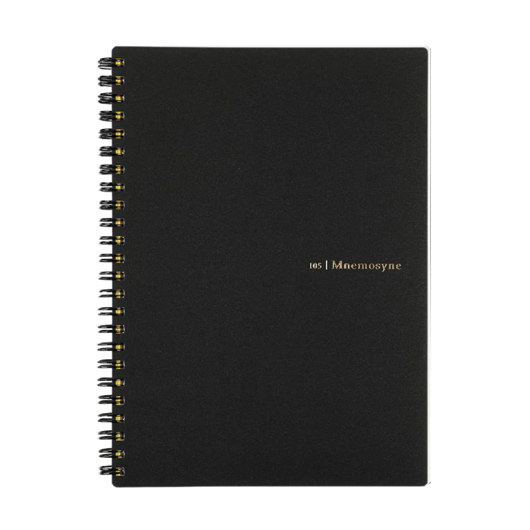 Maruman Mnemosyne A5 Notebook - Dot Grid (Black) — detail view