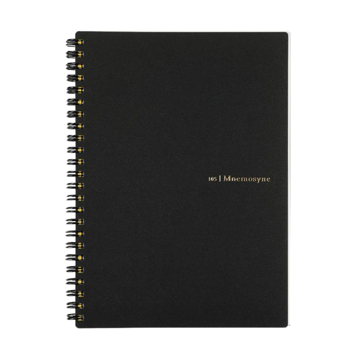 Maruman Mnemosyne A5 Notebook - Dot Grid (Black) — detail view