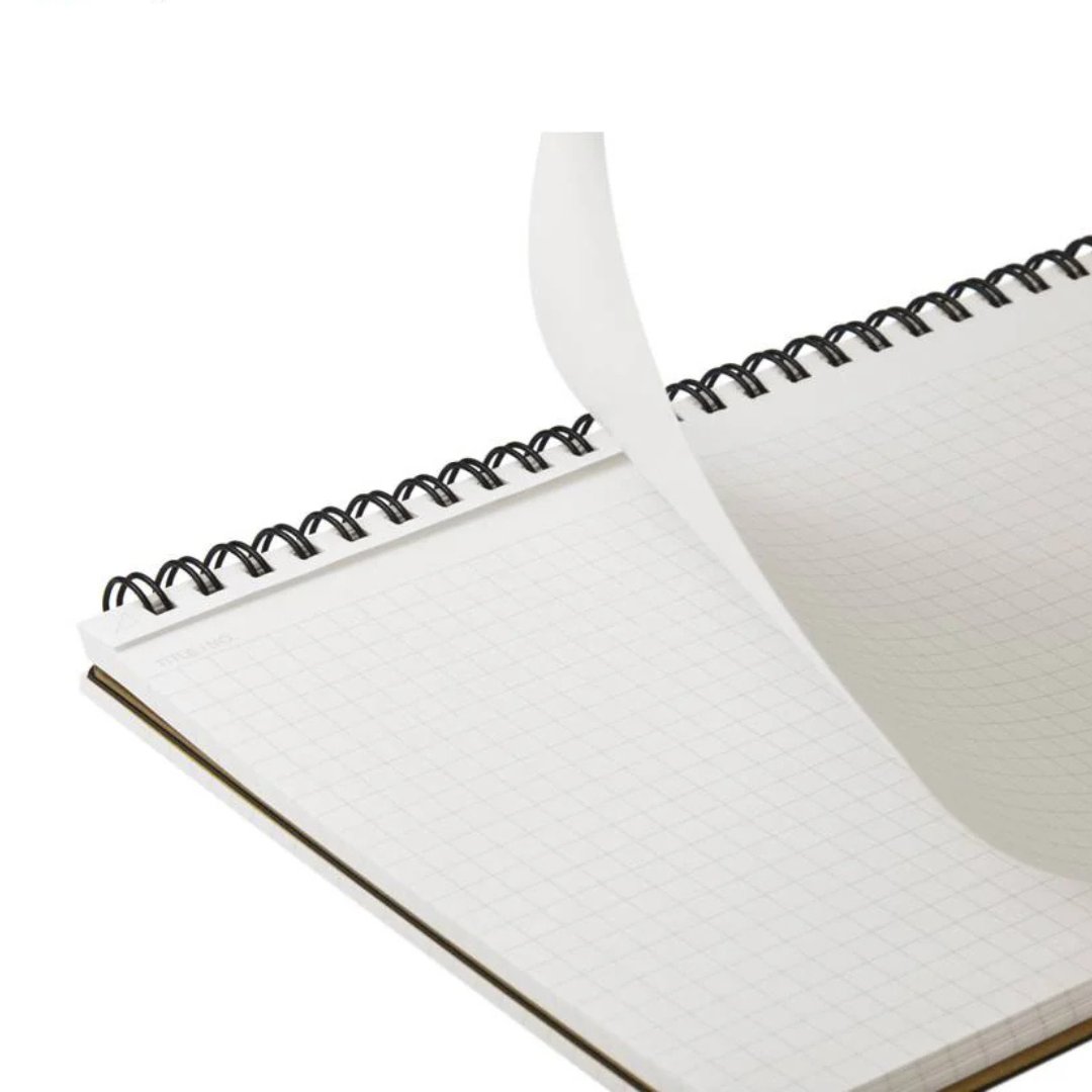 Maruman Mnemosyne A5 Notebook - Landscape / Blank (Black) — flat lay