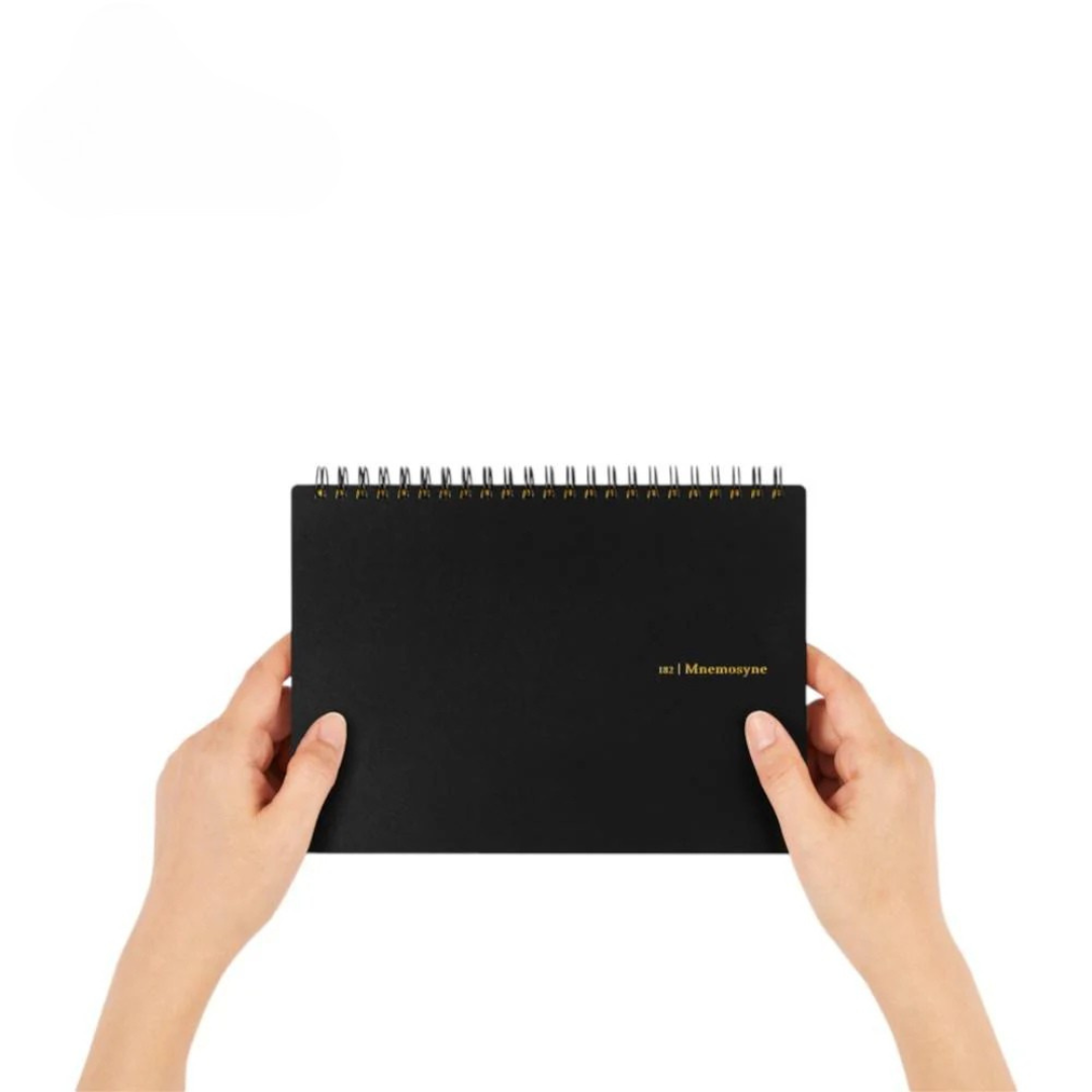 Maruman Mnemosyne A5 Notebook - Landscape / Graph (Black) — angle view