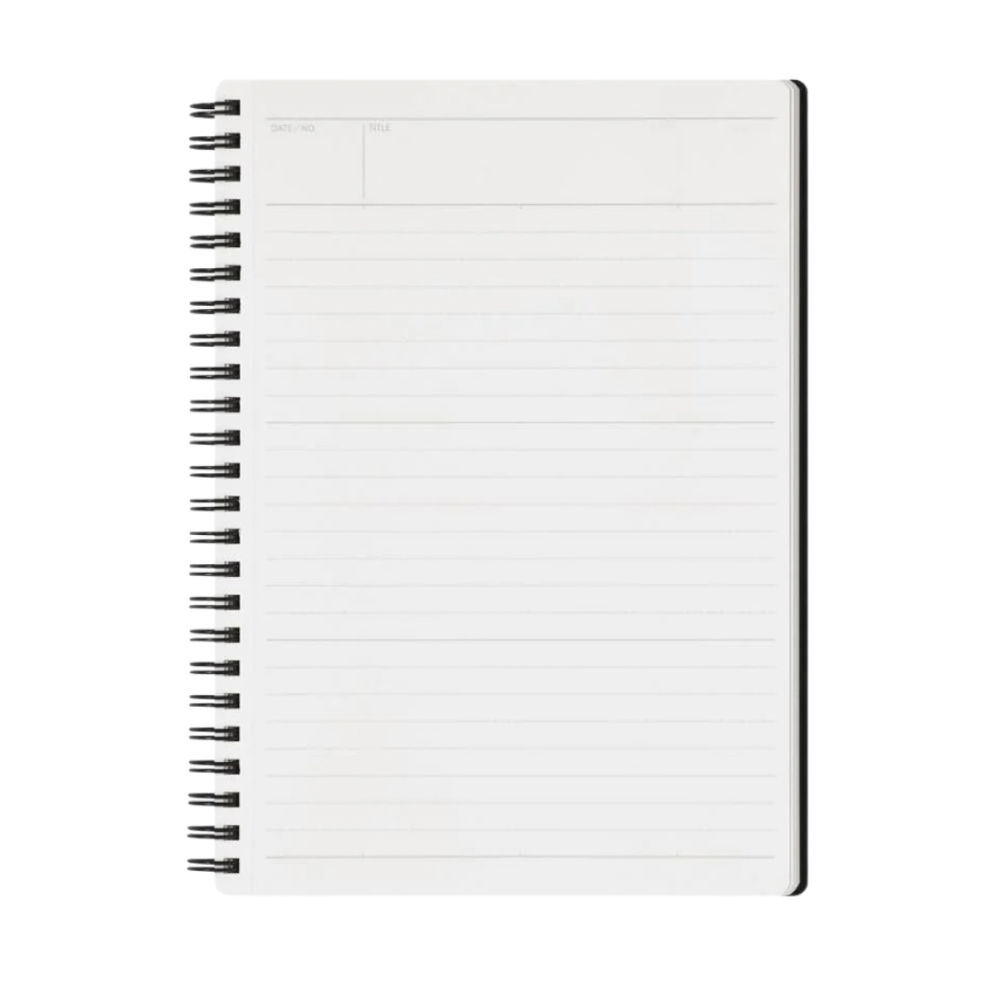 Maruman Mnemosyne A5 Notebook - Lined (Black) — front view