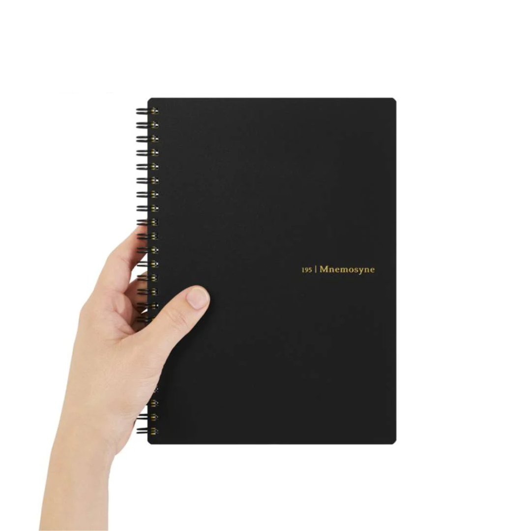 Maruman Mnemosyne A5 Notebook - Lined (Black) — in use