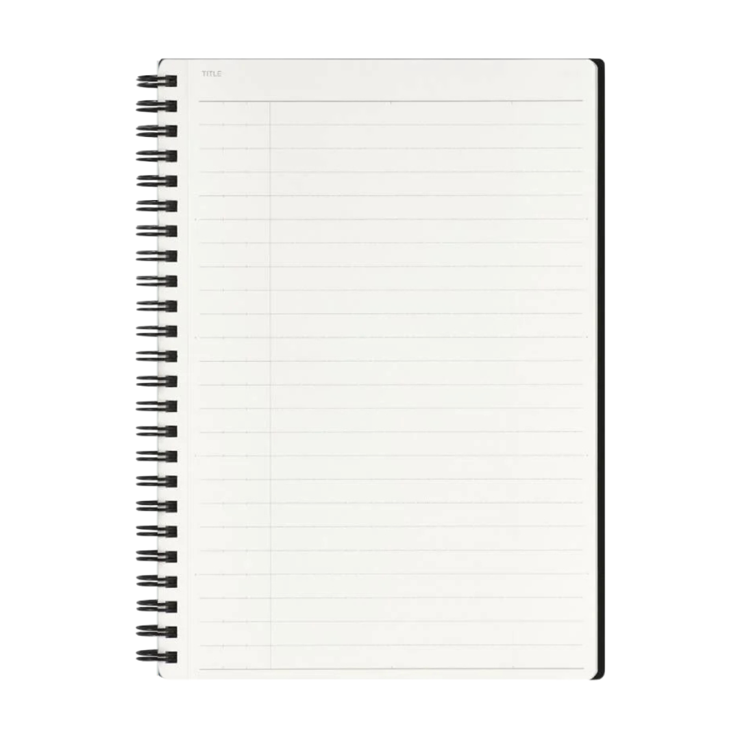 Maruman Mnemosyne A5 Notebook - Ruled (Black) — front view