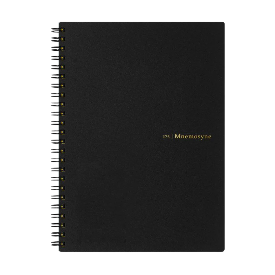 Maruman Mnemosyne A5 Notebook - Ruled (Black) — side view