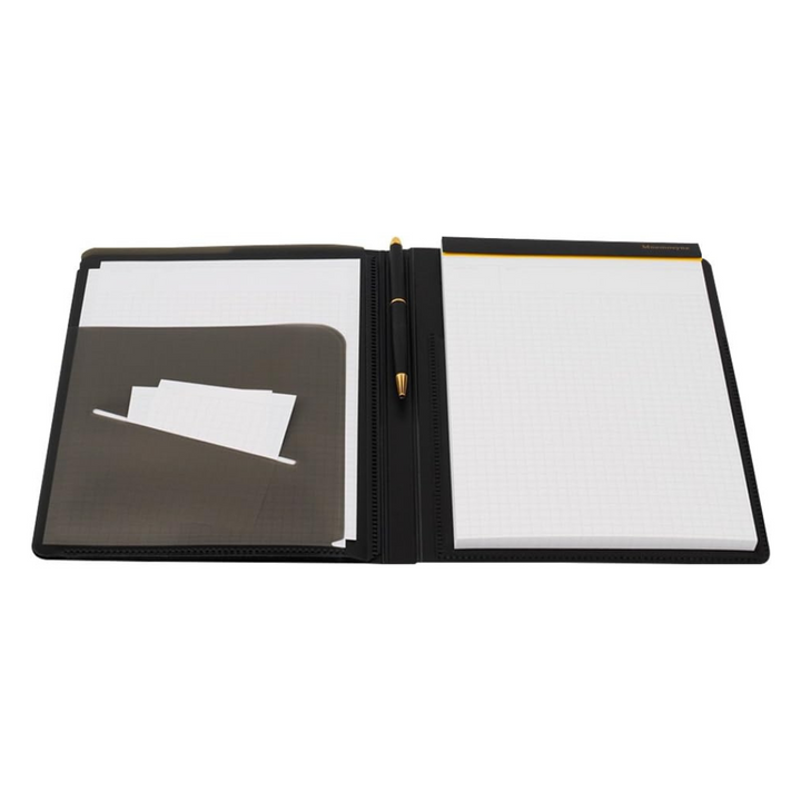Maruman Mnemosyne Notepad Holder with 5 Pockets &amp; A5 Graph Notepad (Black) — with packaging