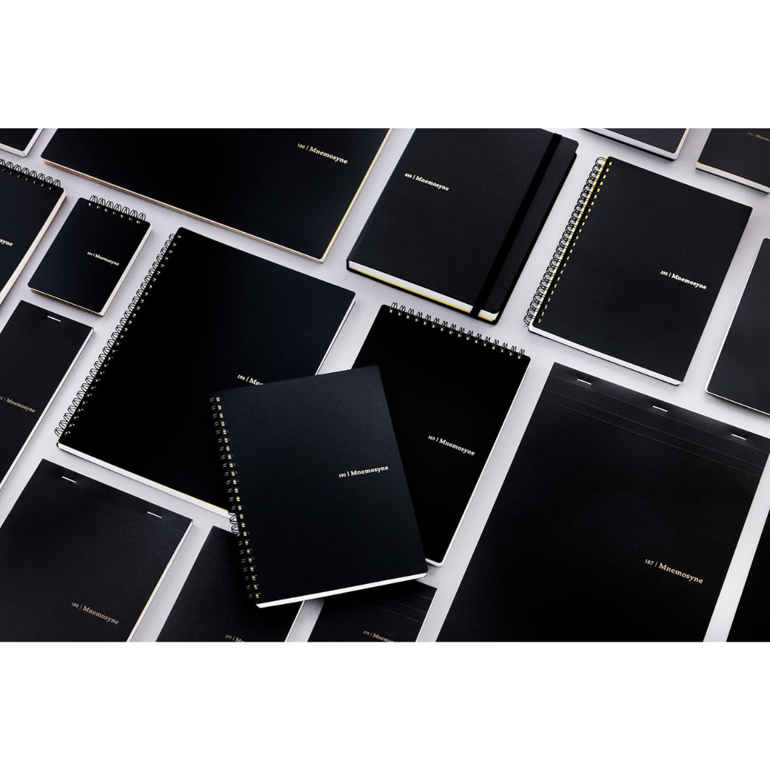Maruman Mnemosyne A6 Notebook - Lined (Black) — flat lay