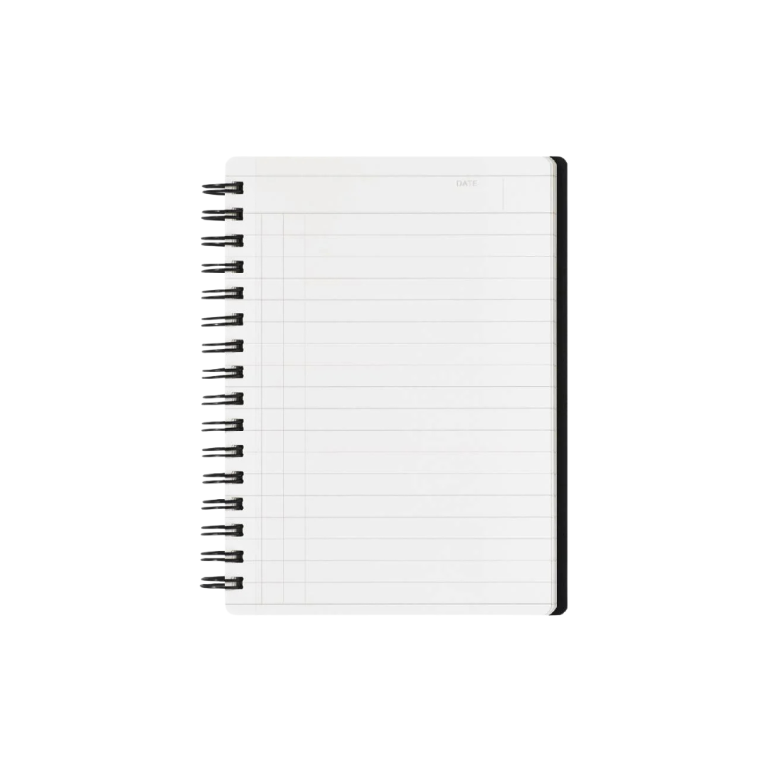 Maruman Mnemosyne A6 Notebook - Ruled (Black) — front view