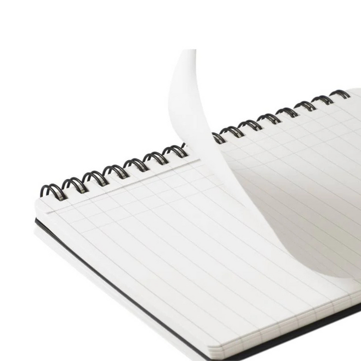 Maruman Mnemosyne A6 Notebook - Ruled (Black) — in use