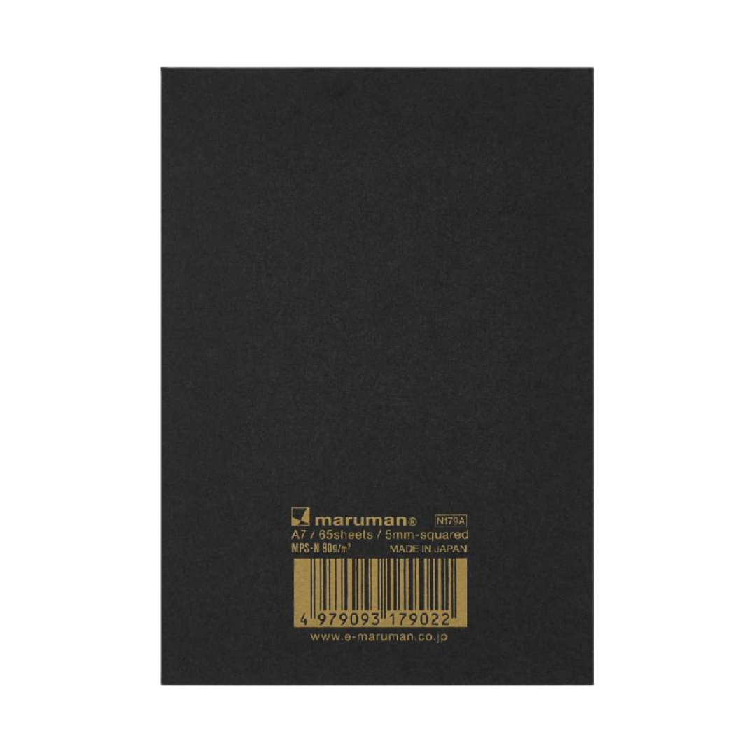 Maruman Mnemosyne A7 Memo Pad - Graph (Black) — detail view