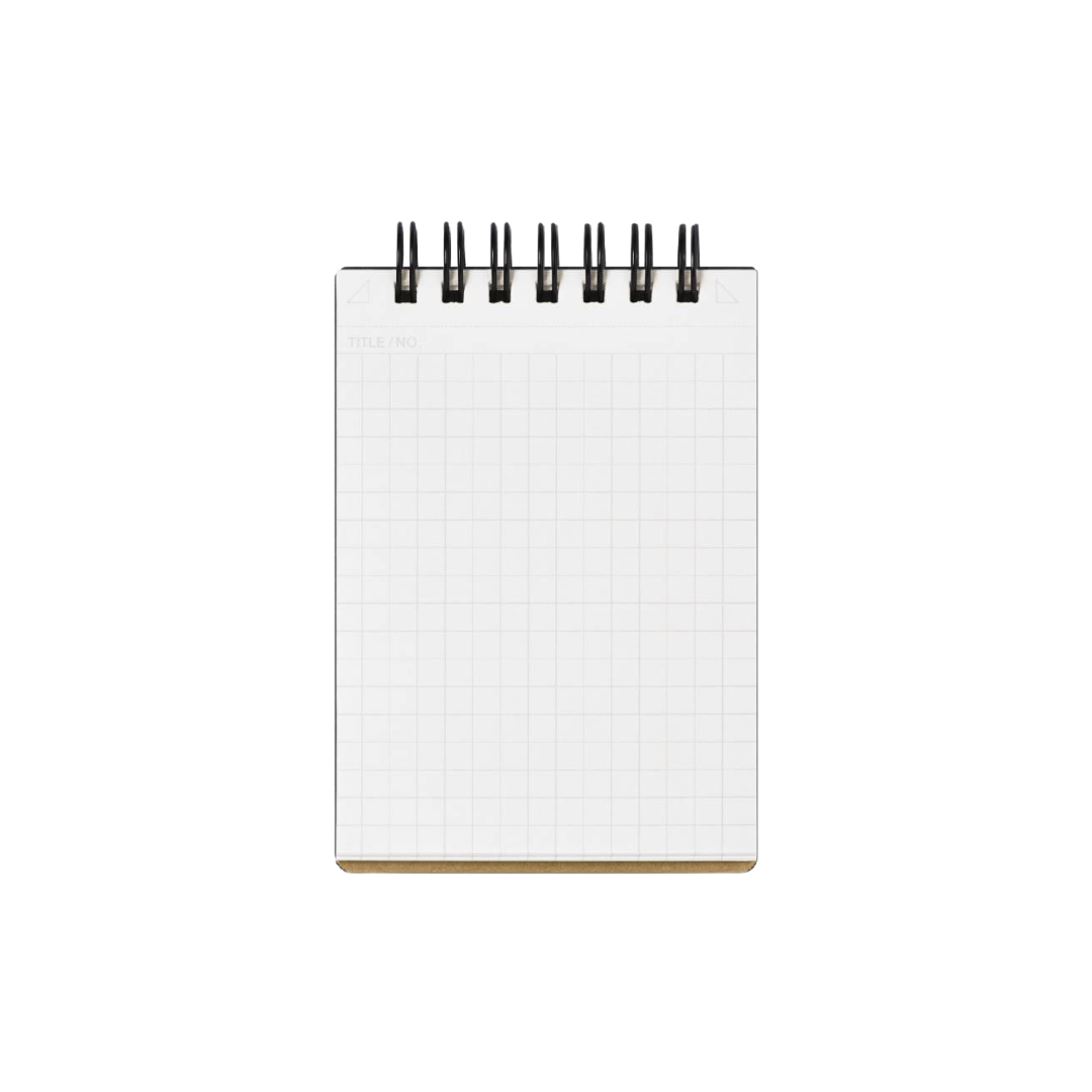 Maruman Mnemosyne A7 Twin Ring Memo Pad - Graph (Black) — front view