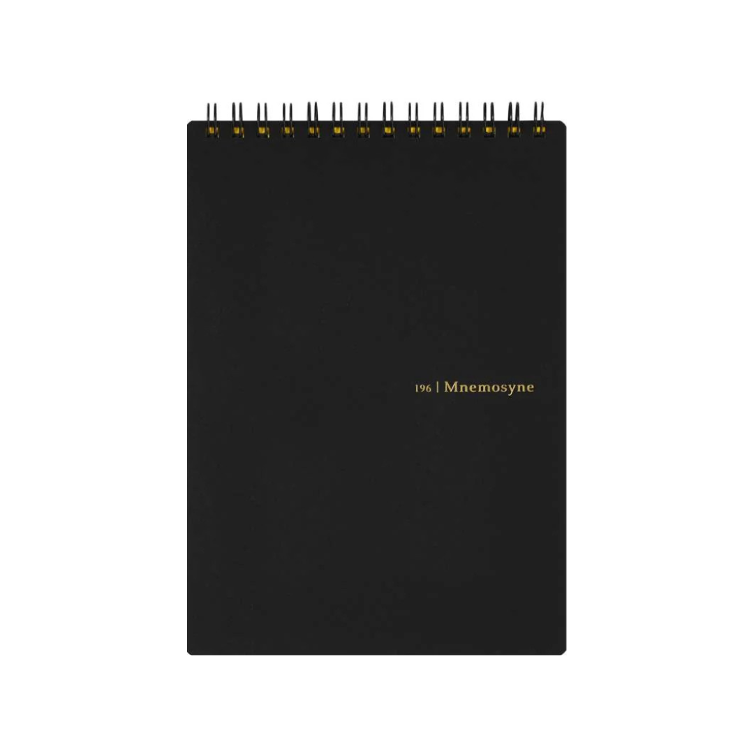 Maruman Mnemosyne B6 Twin Ring Memo Pad - Lined (Black) — side view