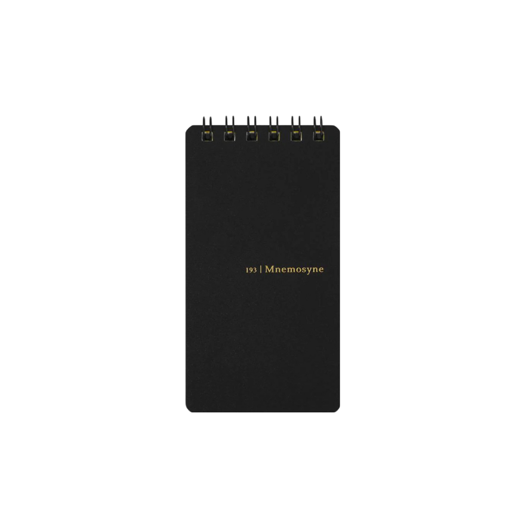 Maruman Mnemosyne Modified A7 Twin Ring Memo Pad - Lined (Black) — side view