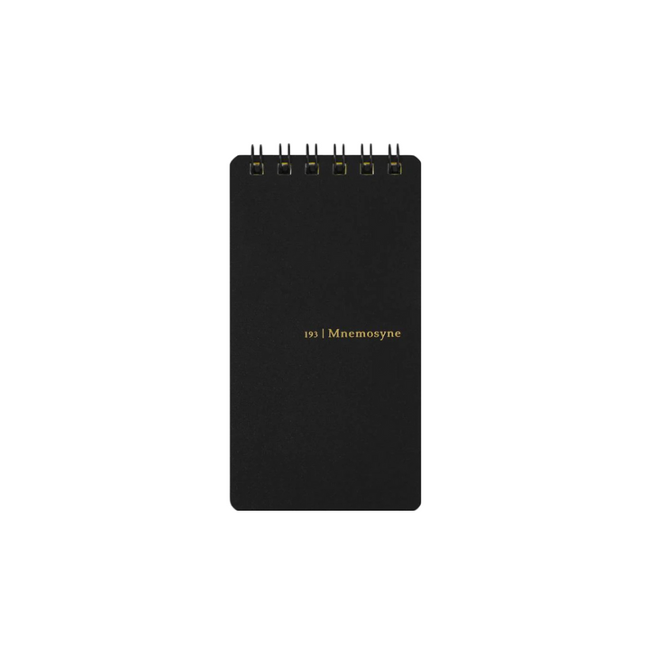 Maruman Mnemosyne Modified A7 Twin Ring Memo Pad - Lined (Black) — side view