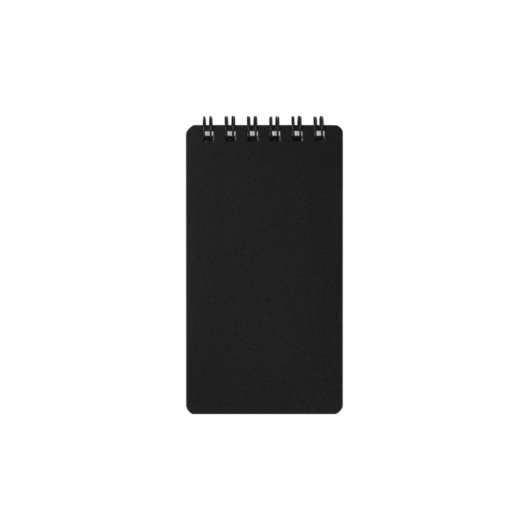 Maruman Mnemosyne Modified A7 Twin Ring Memo Pad - Lined (Black) — detail view