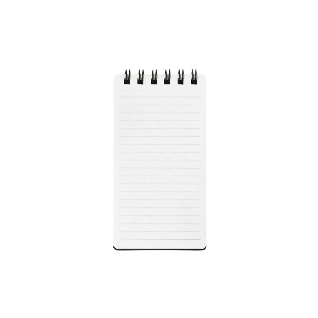 Maruman Mnemosyne Modified A7 Twin Ring Memo Pad - Lined (Black) — front view
