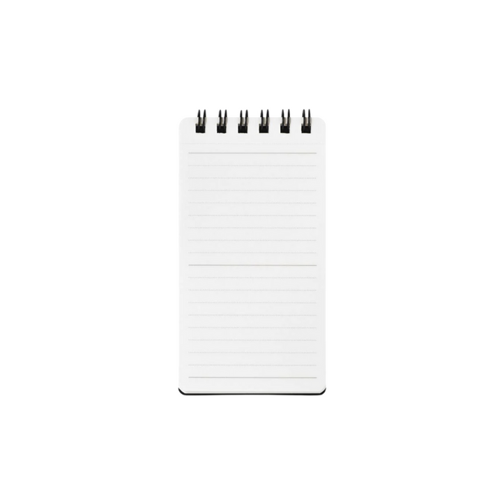 Maruman Mnemosyne Modified A7 Twin Ring Memo Pad - Lined (Black) — front view