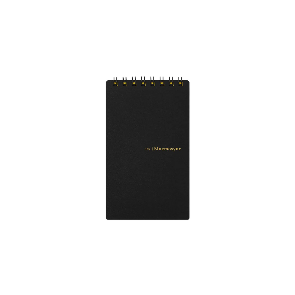 Maruman Mnemosyne Modified B7 Twin Ring Memo Pad - Lined (Black) — side view