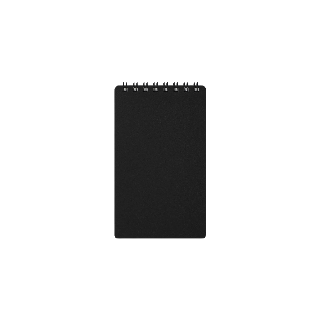Maruman Mnemosyne Modified B7 Twin Ring Memo Pad - Lined (Black) — detail view