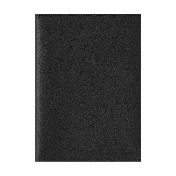 Maruman Mnemosyne Notepad Holder with A5 Ruled Notepad (Black) — in use