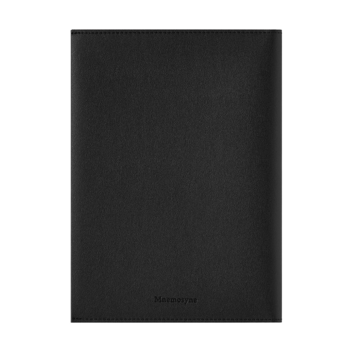 Maruman Mnemosyne Notepad Holder with A5 Ruled Notepad (Black) — angle view