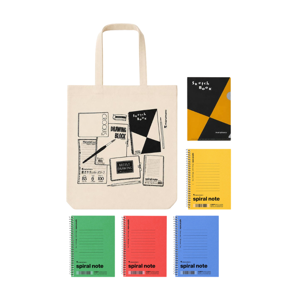 Maruman Tote Bag, A6 Clear Folder and Notepad