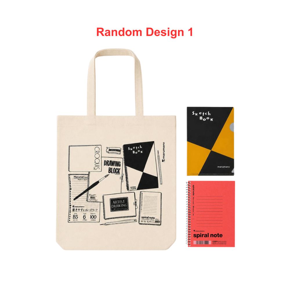 Maruman Tote Bag, A6 Clear Folder and Notepad