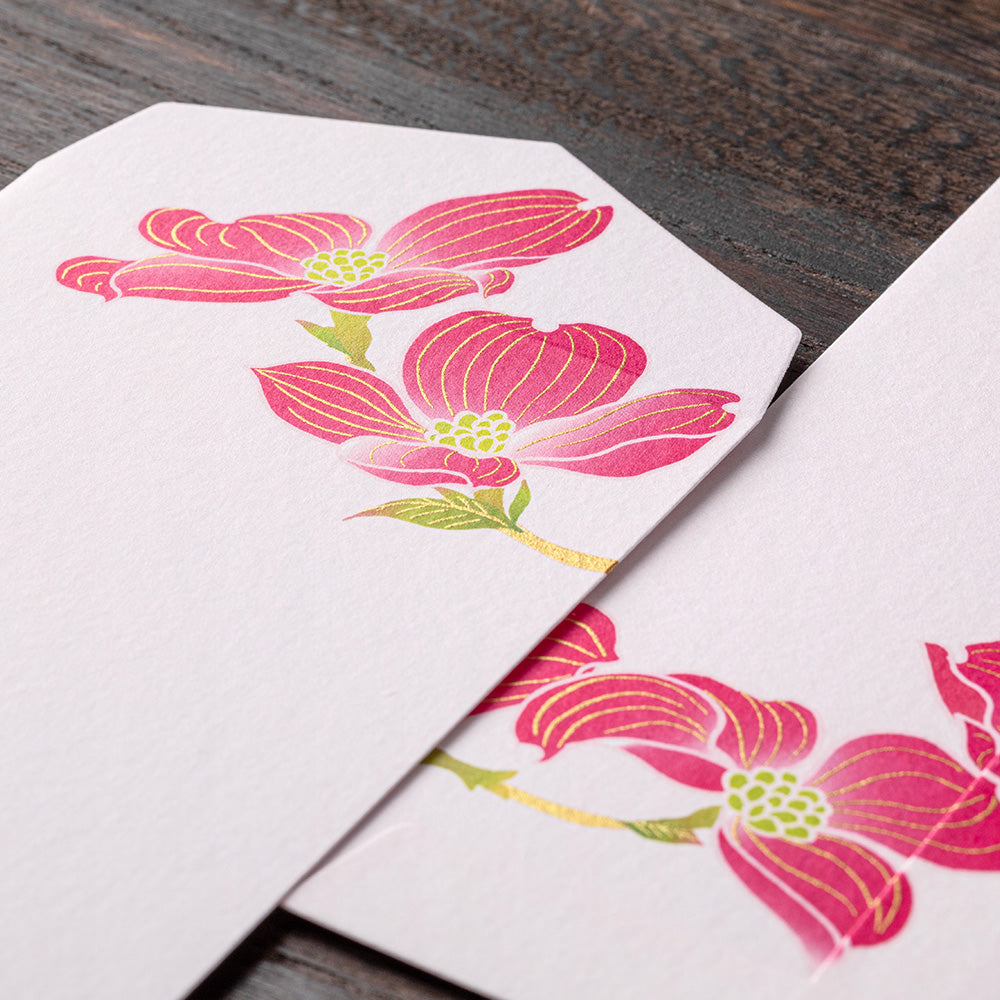 Midori Envelope - Silk-printing  Flowering Dogwood — detail view
