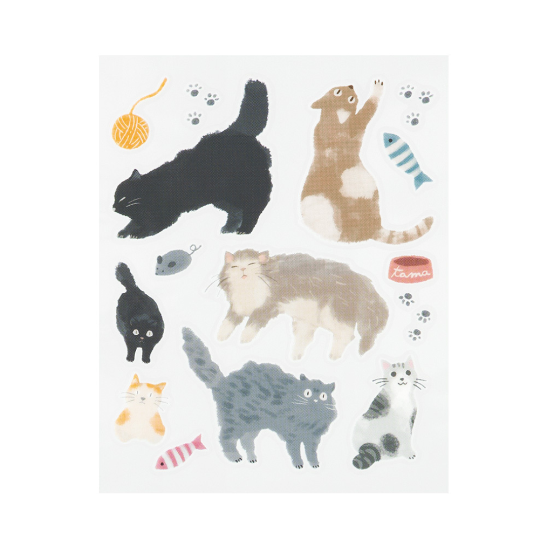 Midori Glossy Transfer Sticker - Cat — side view
