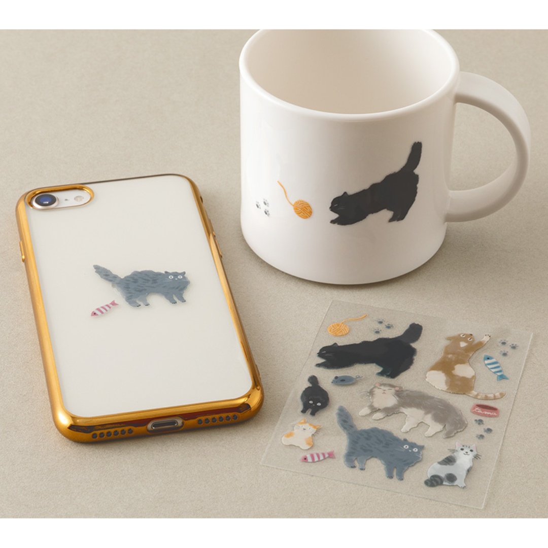 Midori Glossy Transfer Sticker - Cat — detail view