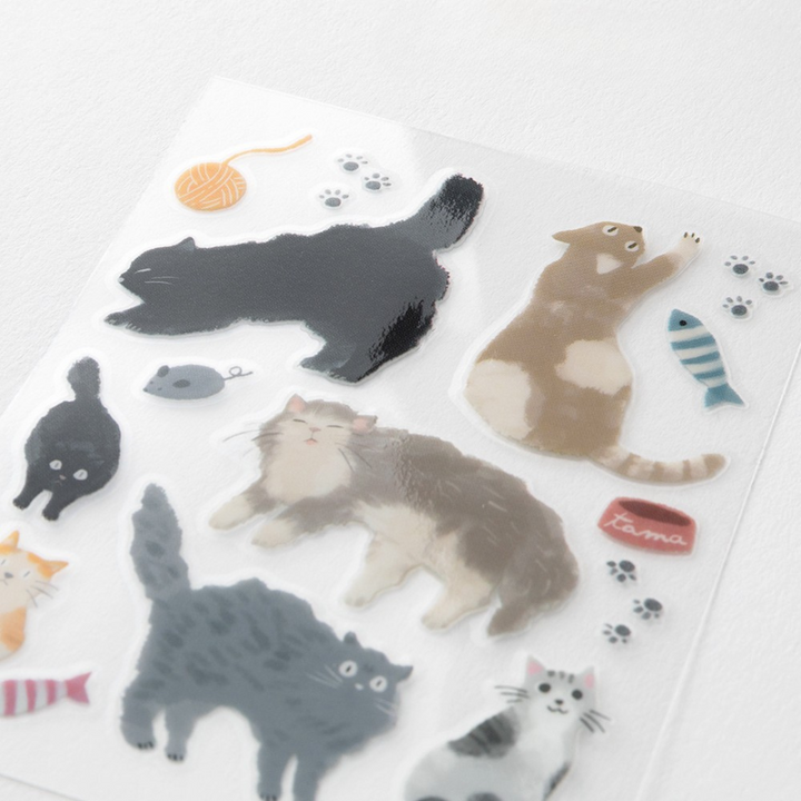 Midori Glossy Transfer Sticker - Cat — with packaging