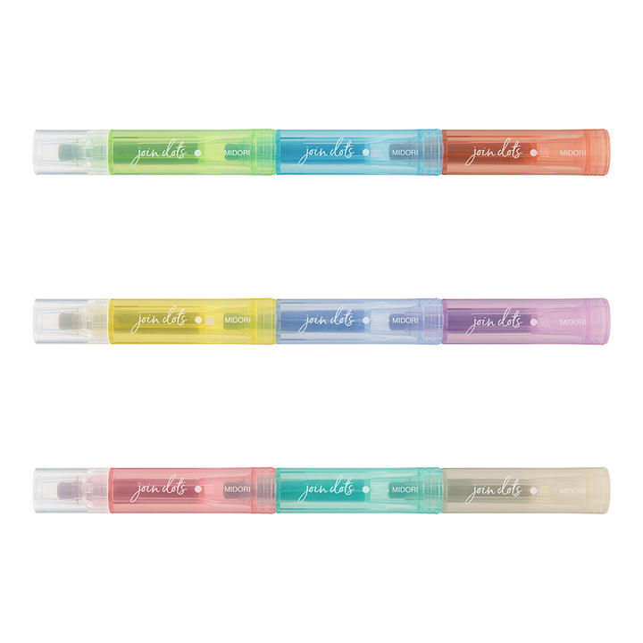 Midori Join Dots Connecting Pen - 3-Pack Right Tone — side view