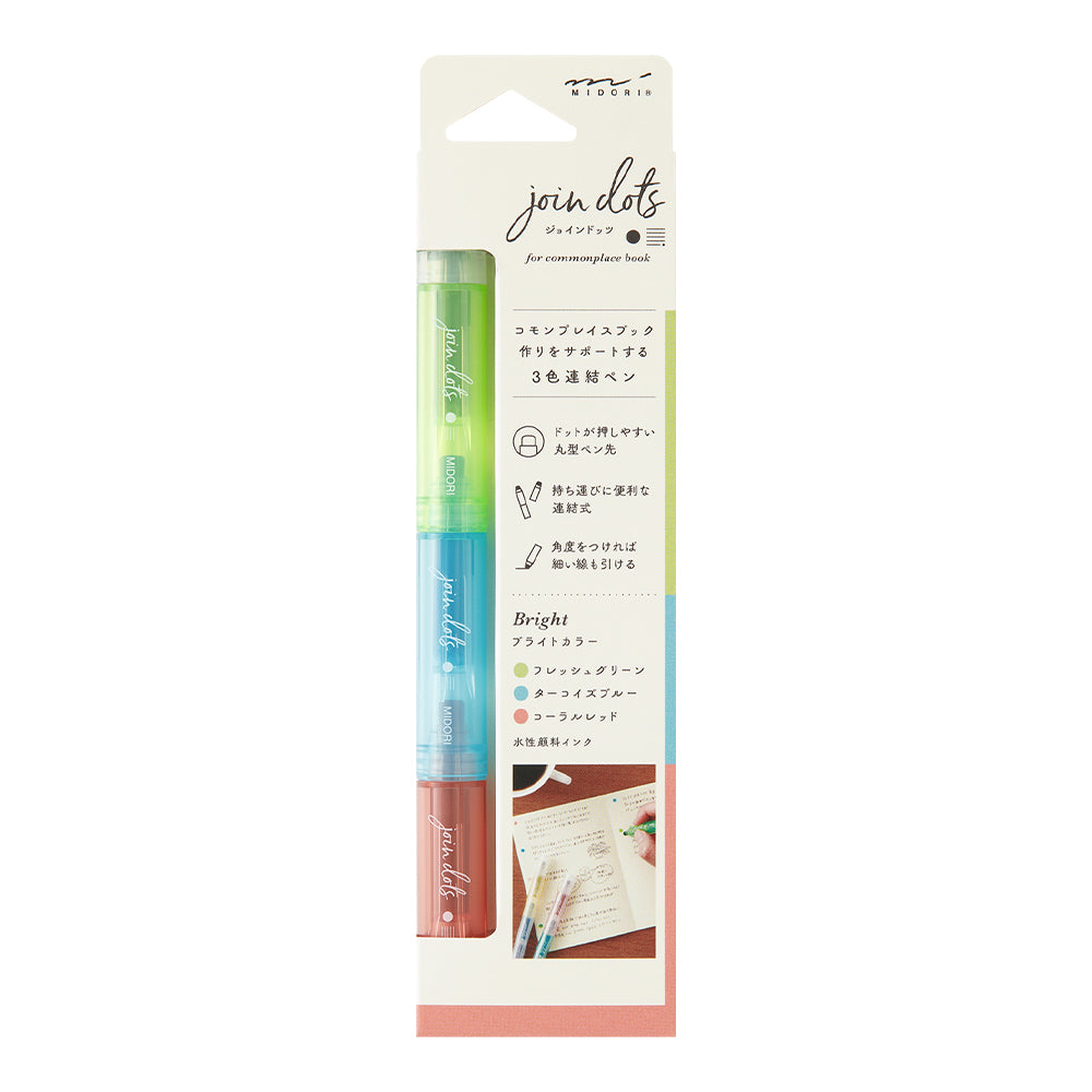 Midori Join Dots Connecting Pen - Bright — front view