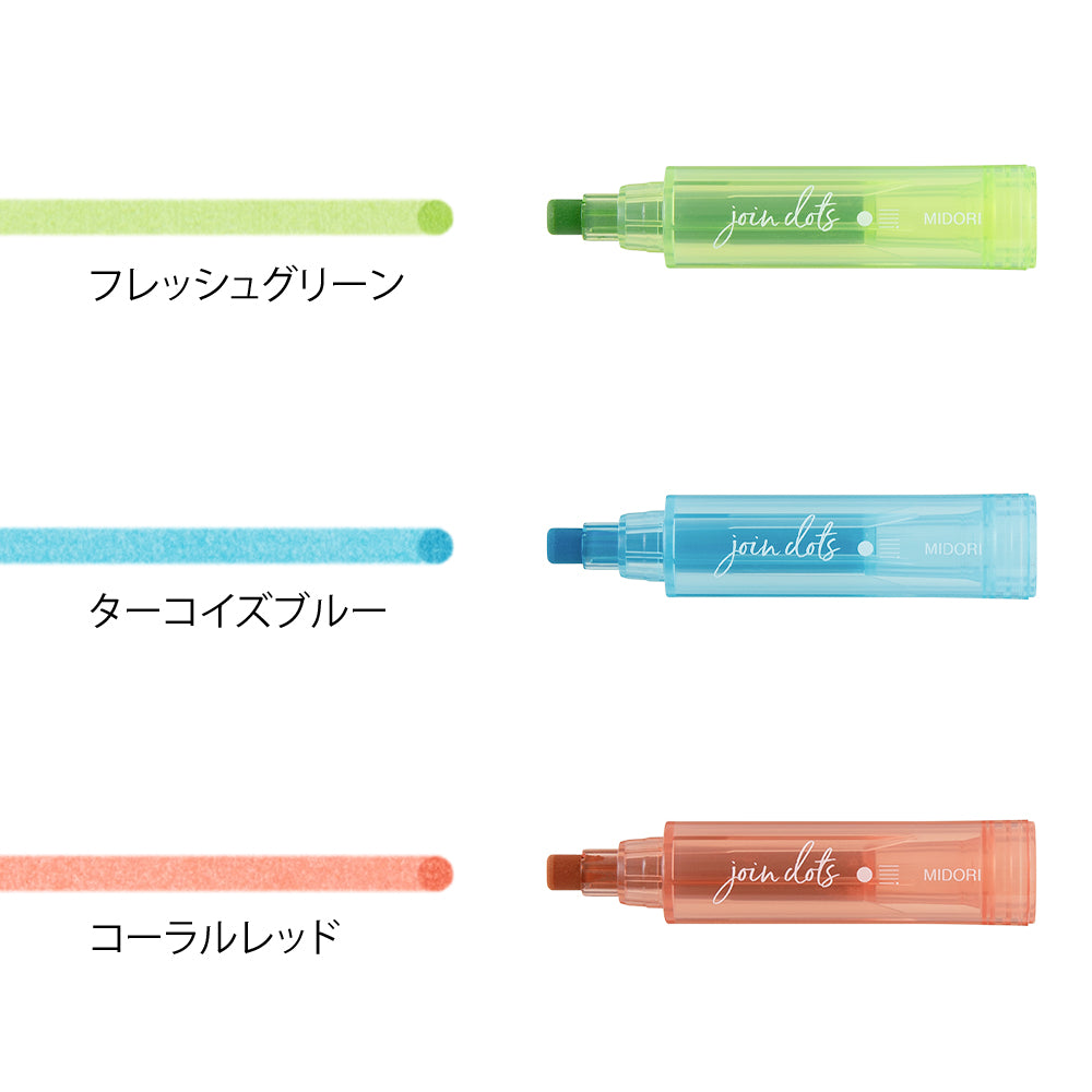 Midori Join Dots Connecting Pen - Bright — with packaging