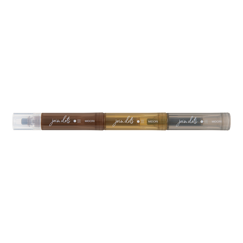 Midori Join Dots Connecting Pen - Mocha — side view
