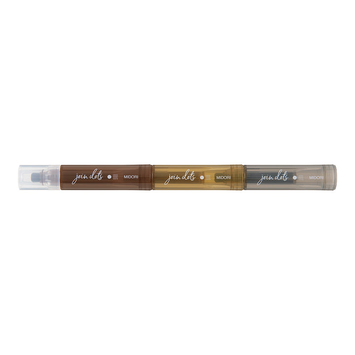 Midori Join Dots Connecting Pen - Mocha — side view