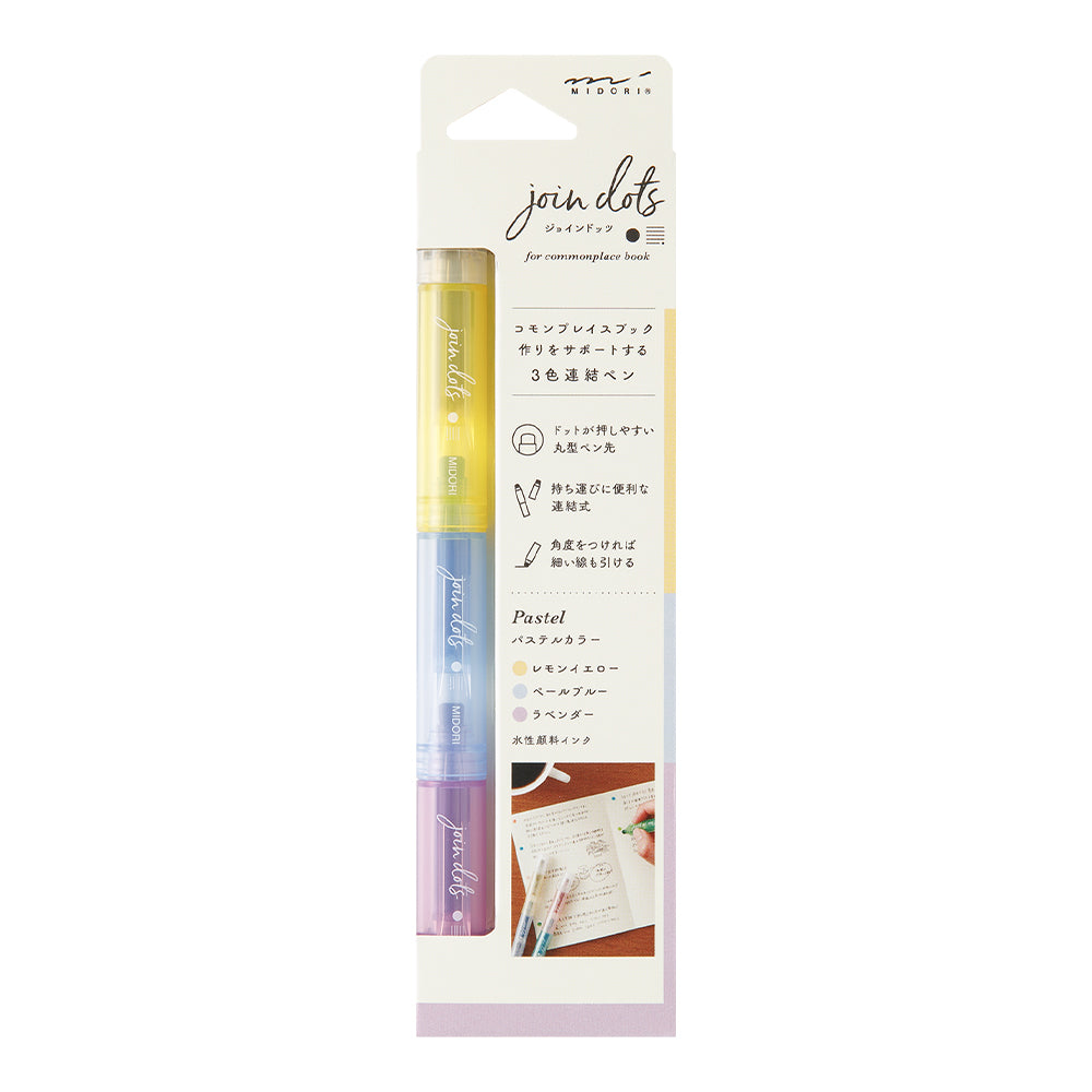 Midori Join Dots Connecting Pen - Pastel — front view