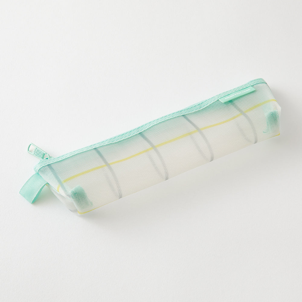 Midori Mesh Pen Case - Check Green [Limited Edition] — side view